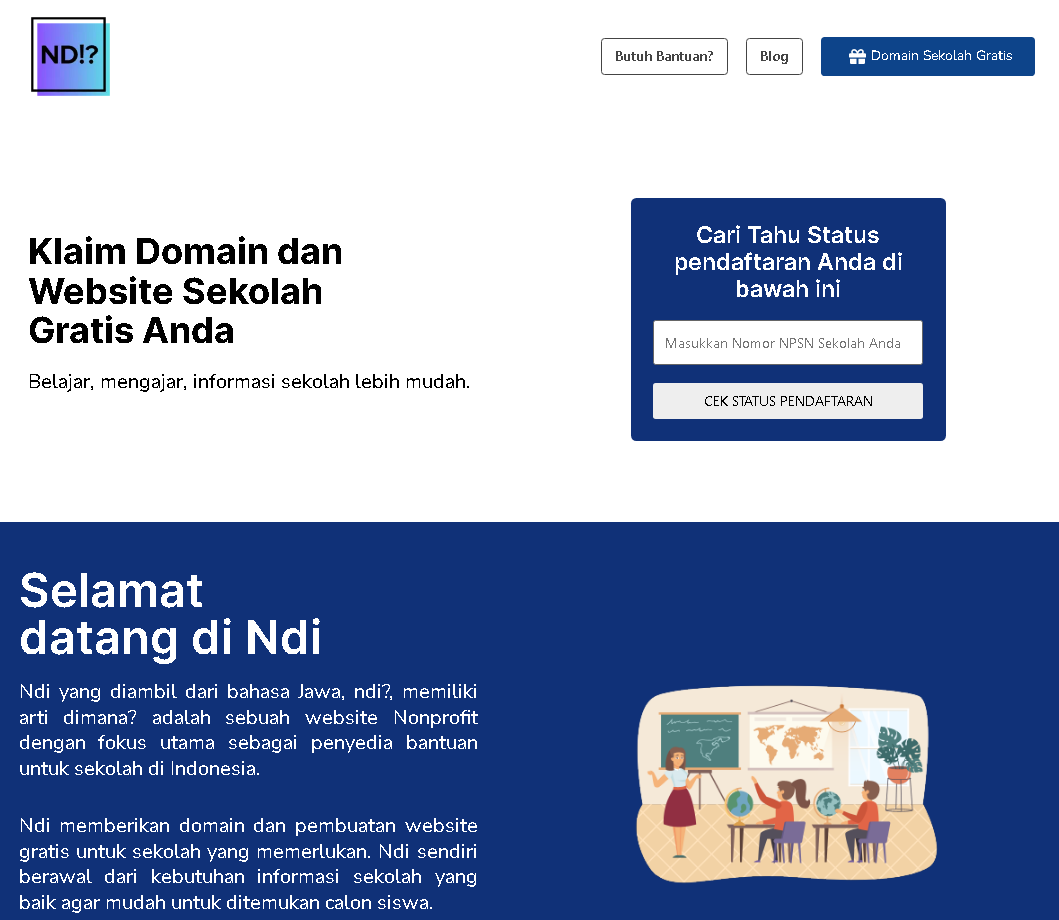ndi domaiin sekolah gratis